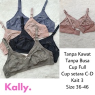 KALLY B001- H04 Underwire Bra (Cup C) - No Foam - Cup CD - Size 36-46