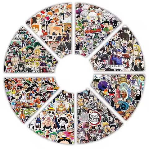 Titan Attack On Stickers 50/100pcs Cartoon Mix Anime Stickers Attack On Titan Jujutsu Kaisen Decals 