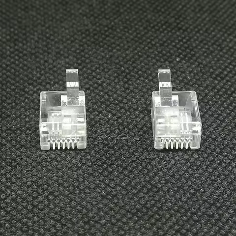 10PCS/LOT RJ12 Connector 6P6C Right buckle Left buckle Cable Plug Crystal Head For Telephone DIY EV3