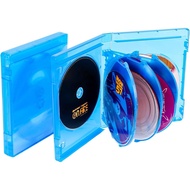 Blu-ray/DVD/CD Multi Case 8 Tray (Holds 8 Discs) 20mm Replacement Box, Discs Holder Blue Transparent