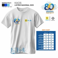 ELECTRICITY T-SHIRT PLNNasional 80th Anniversary of PLN 2025, 80th, 79th Anniversary, 78th Anniversa