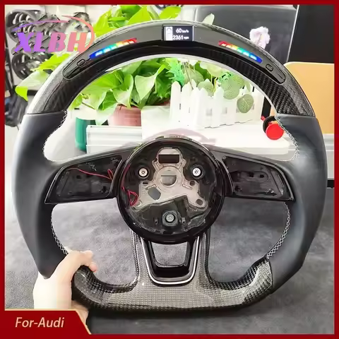 Suitable for Audi A4 B9 A3 8V S3 S4 RS3 RS4 Q3 Q7 Q5, equipped with LED and carbon fiber steering wh
