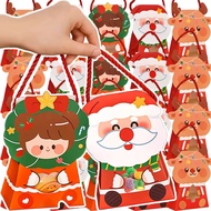 4Pcs﻿ Christmas Bag Holiday Party Wrapping Festive Cartoon Handbag Giving Present Box
