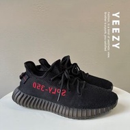 [二手] ADIDAS YEEZY BOOST 350 V2 BRED 黑底紅字 黑紅 US8 CP9652 裸鞋