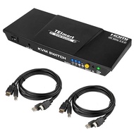 [Stockist.SG] TESmart 2 Port HDMI KVM Switch 4K@60Hz KVM Switcher 2 in 1 out 2 PCs KVM Switches HDMI 4:4:4 Ultra HD, USB