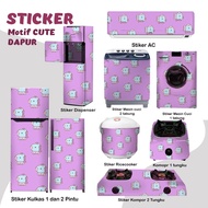 MATA MESIN Sticker Sticker Fridge Stove Washing Machine 1 2 Door Eye Tube Rice Cooker Dispenser Ac Pink Motif cute Bear Decoration