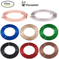 1Roll Aluminum Wire Bendable Metal Craft Wire Flat Craft Wire Bezel Strip Wire PeachPuff Silver Camel Black 5x1mm