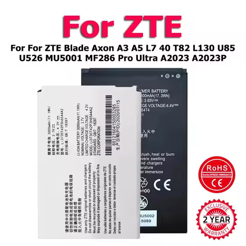 Li3826T43P4h695950 Li3719T42P3h644161 New Battery For ZTE Blade Axon A3 A5 L7 40 T82 L130 U85 U526 M