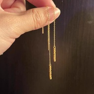 Emas 916 Subang/916 gold Diamond Hoop Earrings / Long Earrings gold 916