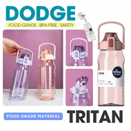1500ml 2000ml Dodge Tritan Water Drinking Bottle 2L With Straw With Handle Sport Plastic BPA Free Mu