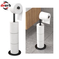 Stylish Black Toilet Paper Holder Stand: Space-Saving & Anti-Slip Design for 4
