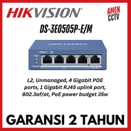 Value Series: Unmanaged Gigabit PoE, L2 Hikvision DS-3E0505P-E/M