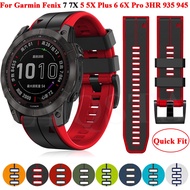 Sport Silicone Strap For Garmin Fenix 7X 7 6X 6 Pro Fenix 5X 5 Plus 22mm 26mm Smart Watch Replacement Wristband For Garmin Fenix 3 3 HR 3 Sapphire For Garmin MARQ Series