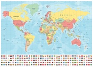 POPULAR World Map Wall Sticker Large Map of The World Poster with Country Flags Room Decoration Wall