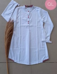 baju santri putri atasan putih / baju santri wanita / baju panjang santriwati
