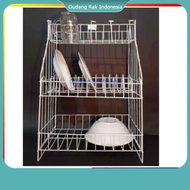 rak piring susun 3 anti karat rak kawat susun 3 dan susun 2 / rak piring RPL 02 dan RPL 03 / rak pir
