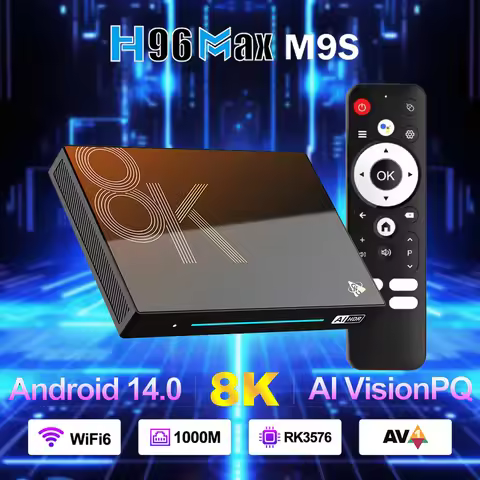 H96 MAX M9S RK3576 Android 14 TV Box 8GB 128GB 1000M Wifi6 BT5.4 Support Super Resolution 8K Video D
