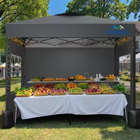 10x10 Pop Up Canopy Tent with Sidewalls, Easy Setup Instant Shelter for Events, Heavy Duty Gray