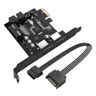 ORICO USB 3.0 PCI-E การ์ดส่วนต่อขยายพร้อมช่องเสียบ19ขาอะแดปเตอร์ PCI-E USB 3.0 HUB การ์ดอะแดปเตอร์ตั