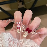 Rad Whitening Wearing Nails Fake Nails Hot-selling Blush Polka Dot Red Diamond Little Red Book Cute 