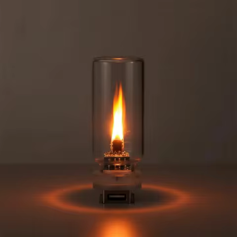 Warm Yellow Bulb LED Filament Night Light Flame Ambient Light Mini Decorations USB Night Light Creat