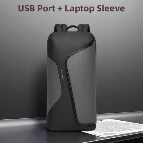 BANGE Business Backpack with External USB Port Anti Splashing Water Travel Backpack