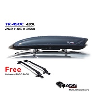 TAKA TK-450C Car Roof Box [Sport Series] [XL Size] [Glossy Black] [FREE Universal Roof Rack] Cargo ROOFBOX