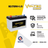 [Installation Provided] Bateri Kereta105D31L 105D31R | Voltec Hybrid WET | Car Battery BateriHub