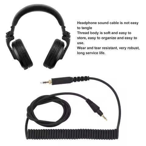 Earphone Cable Headphone Sound Cable Easy To Store Wear Resistant for DJ HDJ CUE1 HDJ CUE1BT HDJ X5 
