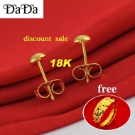 dada jewelry Pure gold 916 pawnable Saudi gold earrings student peas Gold Earrings Ring 2in1 Jewelry set