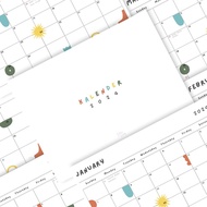 Minimalist 2024 Planner Calendar - Desk Calendar/Wall Calendar/Loose Leaf/Paper Calendar - 12 Sheets+Cover (National Holiday)