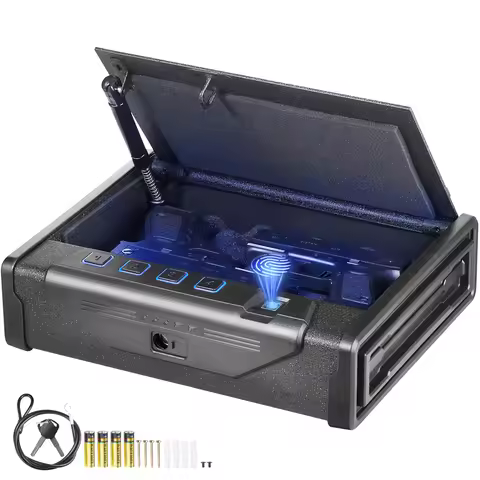 VEVOR Gun Safe Q235 Steel Pistol Safe 3-Way Quick Access Firearm Case Gun Box Advanced Biometric Tec