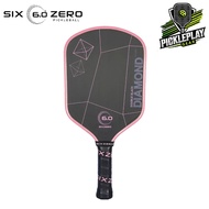 Six Zero Double Black Diamond Control Pickleball Paddle - Black, Blossom Pink, Green (14mm/16mm)