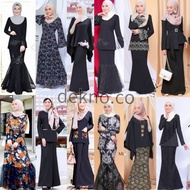 (S-XL) BLACK HITAM BAJU KURUNG MODERN BAJU KENDURI BRIDESMAID DINNER WEDDING BAJU RAYA NIKAH TUNANG OOTD