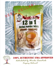 Delfa's Turmeric Herbal Powder Drink (350 grams) - 12 in 1 Ginger-Turmeric Tea (FDA Approved)