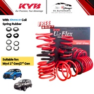 KYB ULTRA FLEX Perodua Myvi 1st/2nd Gen '05-'17 Lowered Performance Sport Spring Set (4PCS) With Den