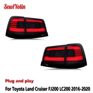 Car LED Tail Light Accessories For Toyota Land Cruiser FJ200 LC200 2016-2020 Rear Fog DRL Brake Turn