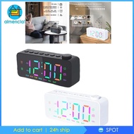 [Almencla1] Digital Alarm Clock 12/ Large Display Modern Radio Bedside Clock for Living