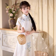 Girls Chinese Style Dress Cheongsam Dress Chinese Style Princess Dress Girls Classical A-Line Cheong
