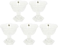 Aderia F-70110 Cup with Stand, Clear, Up to 3.0 x 3.1 inches (7.6 x 8 cm), Set of 5, Crystal Glass,
