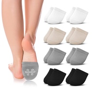 Jinny's Shoppe 8 Pairs of Toe Topper Liner No Show Invisible Non-Skid Half Seamless Mule Socks for W