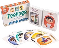 Brybelly Feelings in a Flash - Emotional Intelligence Flashcard Game - Toddlers &amp; Special Needs Children - Teaching Empathy Activities, Coping &amp; Social Skills - 50 Scenario Cards, 50 Reaction Faces