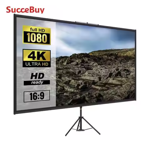 VEVOR 100 Inch Tripod Projector Screen W/ Stand 16:9 4K HD Portable Home Cinema for Indoor & Outdoor