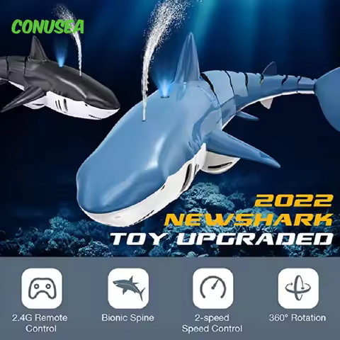 RC Boat 2.4G Remote Controlled Shark Whale Spray Water Radio Controlled Boats outdoor lake swimming 