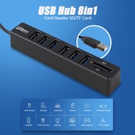USB Hub 2.0 Adapter 8in1 USB 2.0 MicroSD SD TF Card - CB220602