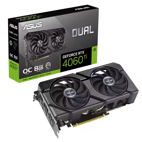 ASUS DUAL-RTX4060TI-O8G-EVO Gaming Graphic CardRTX4060TI 8G 128bit GDDR6 8Pin 18 Gbps PCI 4.0 Deskto