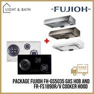[BUNDLE] FUJIOH FH-GS5035 Gas Hob 78cm And FR-FS1890R/V Slim Cooker Hood 89cm