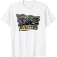 WW2 Vintage Aviator Airplane Aircraft Pilot P40 Warhawk Gift T-Shirt