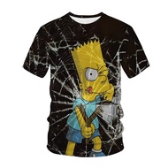 Disney The Simpsons เสื้อยืดผู้ชายแฟชั่นแขนสั้นการ์ตูนตลกพิมพ์ Mens T เสื้อกีฬาผู้หญิงผู้ชาย Tops อะ