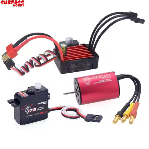 SURPASSHOBBY KK Waterproof Combo 2430 6300KV Brushless Motor w/25A ESC +S0017P 17G Servo for 1:16 1: